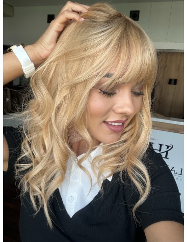 Topper Sheila 40–45 cm – blond z odrostem i grzywką, włosy naturalne
