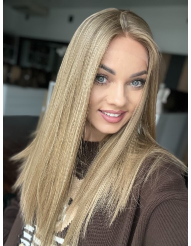 "KAROLA 50- Peruka z włosów naturalnych  "S" PREMIUM -Mikroskóra