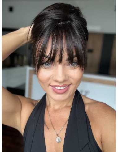 Ina 50cm z grzywką  silk top-topper z włosów naturalnych   z możliwością podklejania