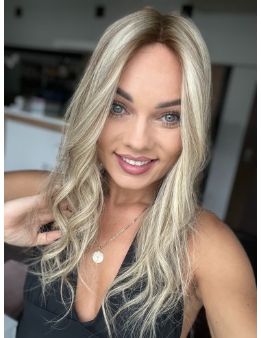 Natalia 04 45 cm z grzywką Hollywood -Mono topper z włosów naturalnych