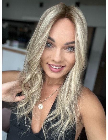 Natalia 04 45 cm z grzywką Hollywood -Mono topper z włosów naturalnych