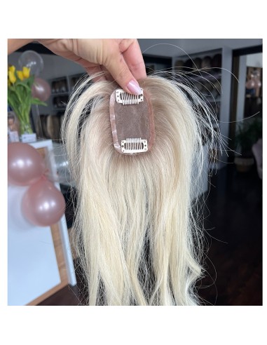 Grzywka/mini topper  z włosów naturalnych K60 platynowyblond 45 cm