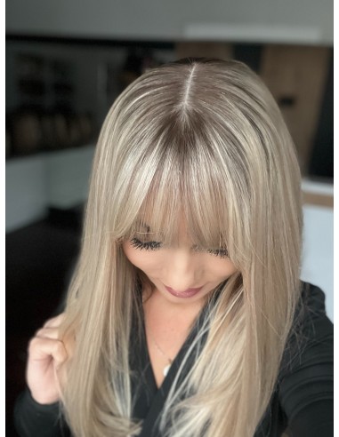 ANIA 45 CM Z GRZYWKĄ "S"-PERUKA LACE FRONT Z WŁOSÓW NATURALNYCH+MIKROSKÓRA