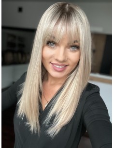 ANIA 45 CM Z GRZYWKĄ "M"-PERUKA LACE FRONT Z WŁOSÓW NATURALNYCH+MIKROSKÓRA 2