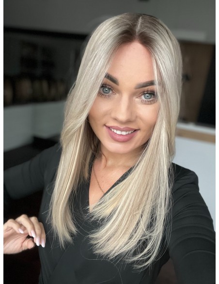 ANIA 45 CM PREMIUM "M"-PERUKA LACE FRONT Z WŁOSÓW NATURALNYCH+MIKROSKÓRA