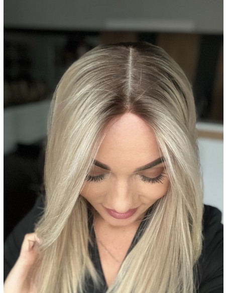 ANIA 45 CM PREMIUM "M"-PERUKA LACE FRONT Z WŁOSÓW NATURALNYCH+MIKROSKÓRA