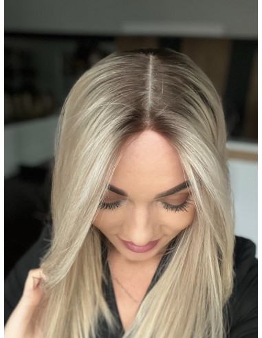 ANIA 45 CM PREMIUM "S"-PERUKA LACE FRONT Z WŁOSÓW NATURALNYCH+MIKROSKÓRA