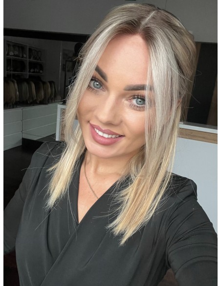 ANIA 45 CM PREMIUM "S"-PERUKA LACE FRONT Z WŁOSÓW NATURALNYCH+MIKROSKÓRA