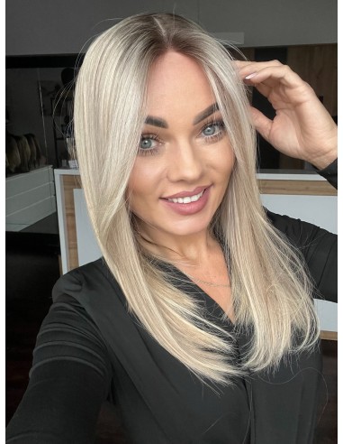 ANIA 45 CM PREMIUM "S"-PERUKA LACE FRONT Z WŁOSÓW NATURALNYCH+MIKROSKÓRA