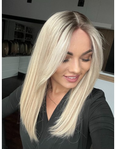 ANIA 45 CM PREMIUM "S"-PERUKA LACE FRONT Z WŁOSÓW NATURALNYCH+MIKROSKÓRA