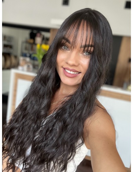 INA 75 CM" TOPPER Z WŁOSÓW NATURALNYCH  FALOWANYCH