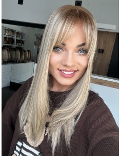 "ROSA 45 CM"TOPPER Z WŁOSÓW NATURALNYCH  BAZA 17x17 2