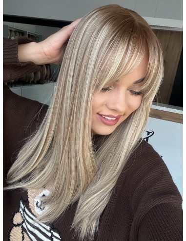 "ROSA 45 CM"TOPPER Z WŁOSÓW NATURALNYCH  BAZA 17x17