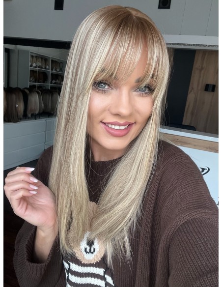 "ROSA 45 CM"TOPPER Z WŁOSÓW NATURALNYCH  BAZA 17x17