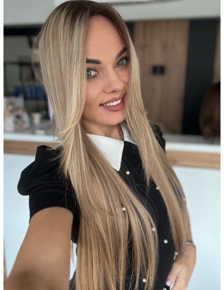 MILENA 70 CM DŁUGI TOPPER Z WŁOSÓW NATURALNYCH  PREMIUM