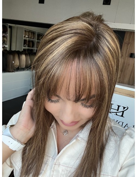 Natalia 09 z grzywką Hollywood 45 cm-Mono topper z włosów naturalnych