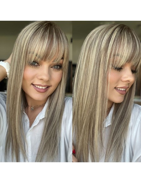 SELENE 8C-45 CM Z GRZYWKĄ-TOPPER Z WŁOSÓW NATURALNYCH