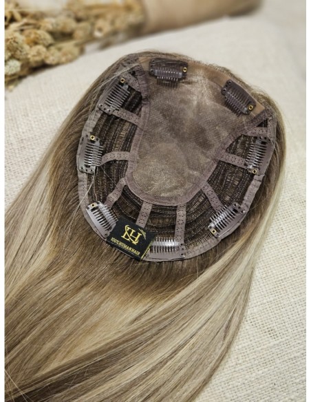 SELENE 8C-45 CM Z GRZYWKĄ-TOPPER Z WŁOSÓW NATURALNYCH