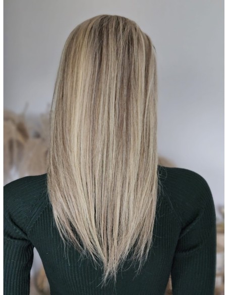 SELENE 8C-45 CM Z GRZYWKĄ-TOPPER Z WŁOSÓW NATURALNYCH