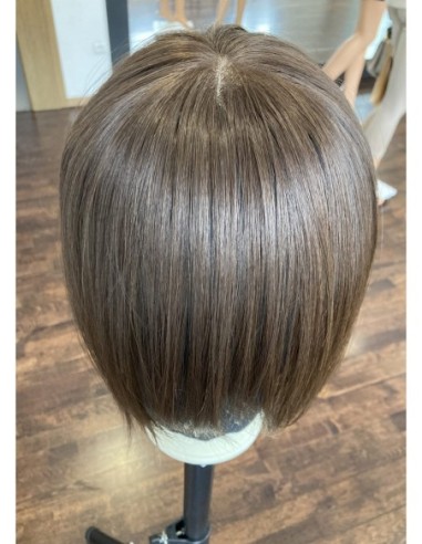 Grzywka z włosów naturalnych czekoladowy brąz