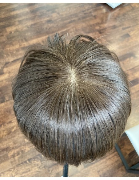 Grzywka z włosów naturalnych czekoladowy brąz