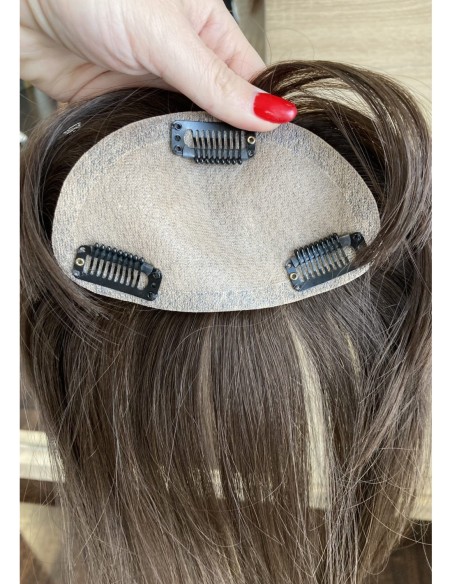 Grzywka z włosów naturalnych czekoladowy brąz