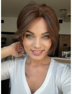 Kris brąz ll - Krótka peruka z włosów naturalnych 2