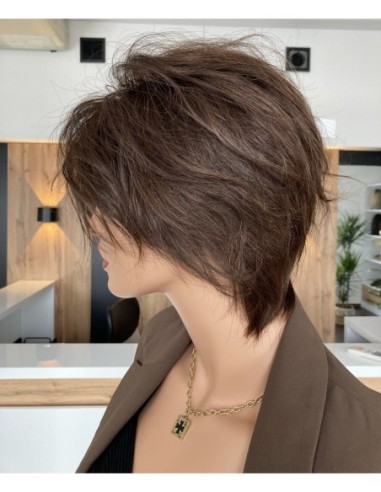 Kris brąz ll - Krótka peruka z włosów naturalnych