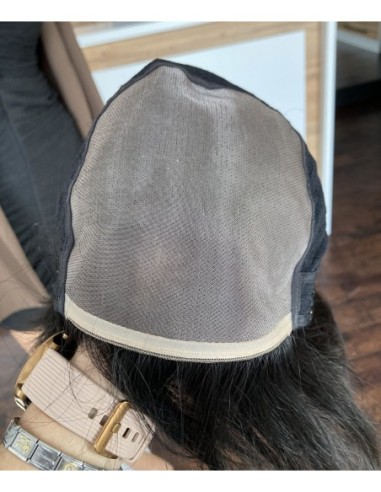 Kris brąz 1B-Krótka peruka z włosów naturalnych  z grzywką