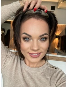 Grzywka z włosów naturalnych bardzo ciemny brąz 1B 2