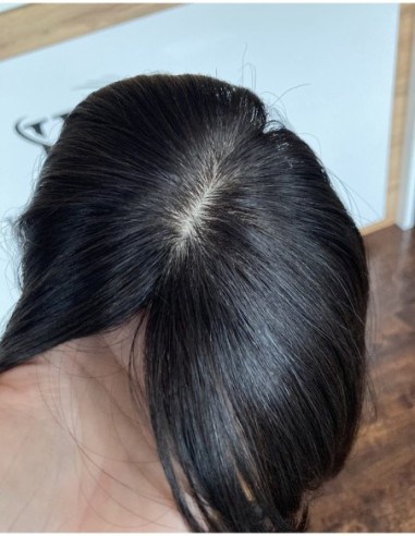 Grzywka z włosów naturalnych bardzo ciemny brąz 1B