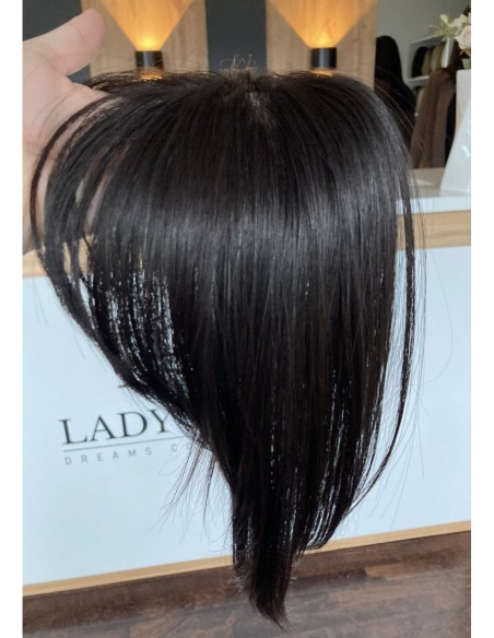 Grzywka z włosów naturalnych bardzo ciemny brąz 1B