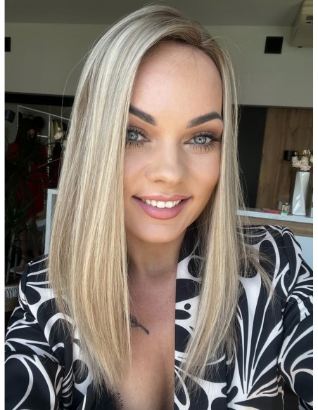 "ANIA  40-45"-TOPPER Z WŁOSÓW NATURALNYCH PREMIUM