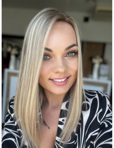 "ANIA  40-45"-TOPPER Z WŁOSÓW NATURALNYCH PREMIUM